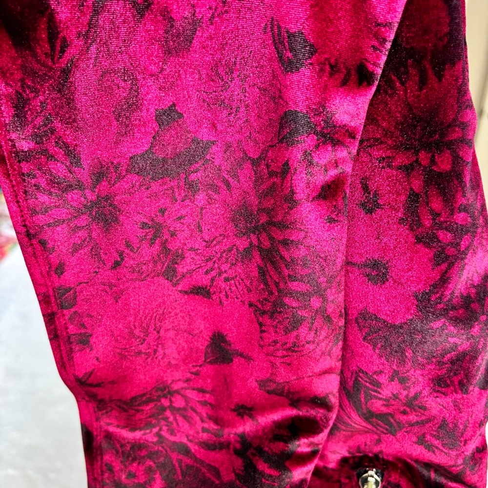 BEAUTIISOLES Mariana Over-The-Knee Red Floral Velvet Stiletto Boot--NEW-… - Picture 9 of 16
